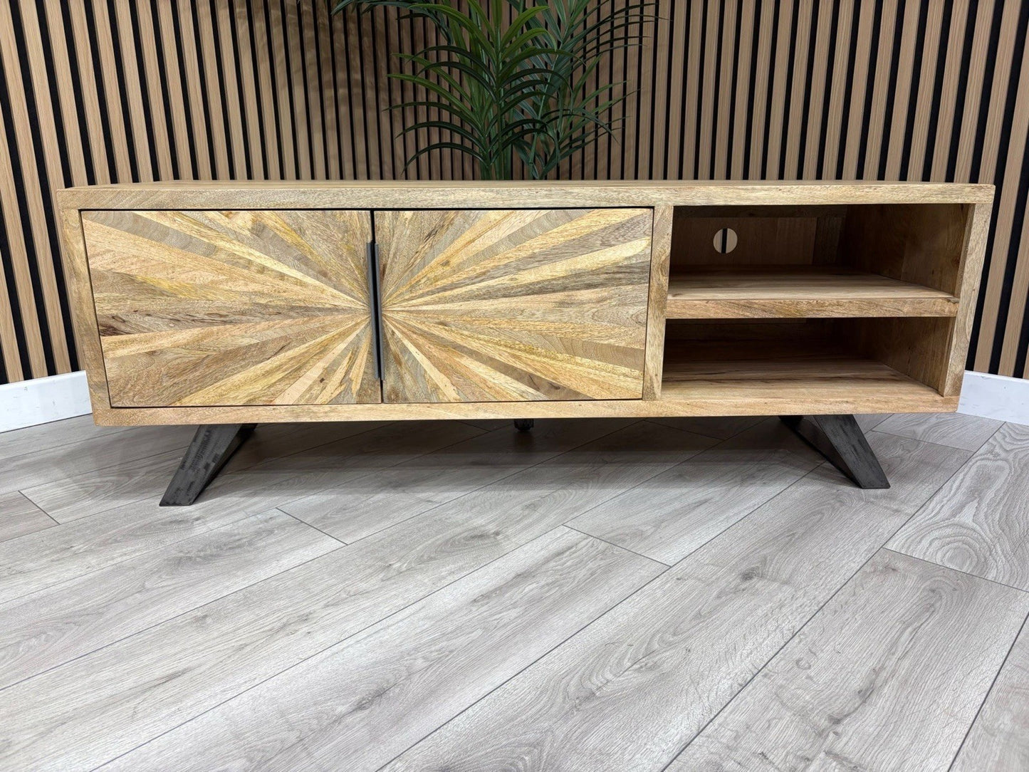 NEXT Sample - Geo Mango Wood TV Unit - RRP: £1095