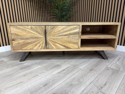 NEXT Sample - Geo Mango Wood TV Unit - RRP: £1095