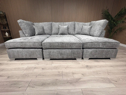 NEXT Premium Fabric U Shaped Corner Chaise Sofa + Footstool - RRP £2599