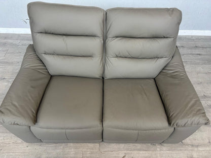 Oak Furniture Land Carter Grey Leather 2 Seater Sofa,  - RRP £1349