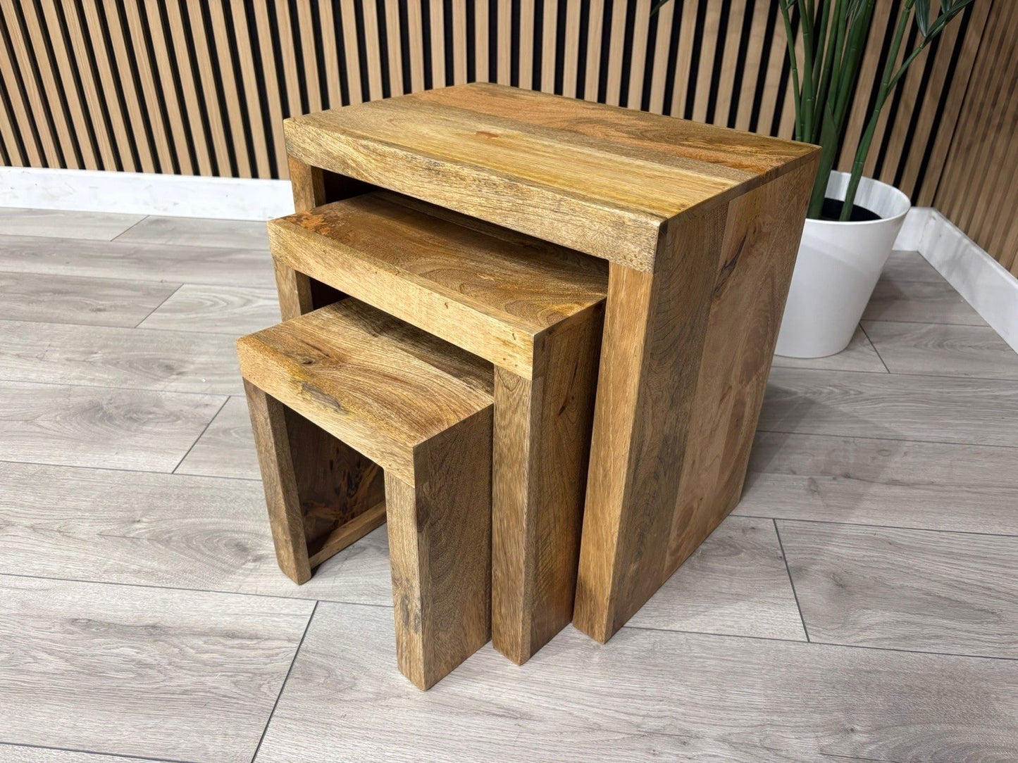 NEXT Sample - Cuba Mango Wood Nest Of 3 Tables - RRP: £395