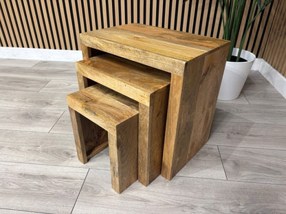 NEXT Sample - Cuba Mango Wood Nest Of 3 Tables - RRP: £395