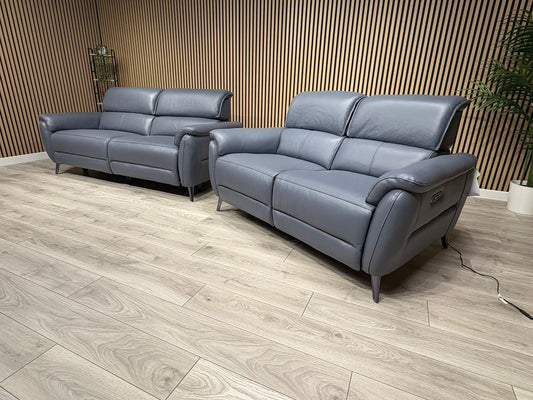 Furniture Village JUDE Style Leather 3 + 2 Seater Power Sofa Set - RRP £4,690