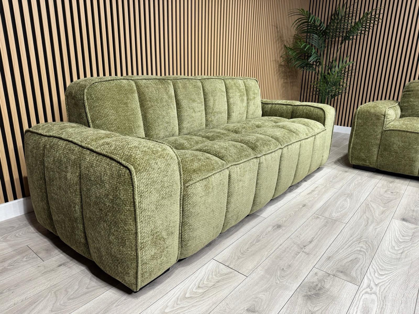 PARIS Fabric 3 Seater + 2 Seater Sofa Set, Olive - RRP £2,578