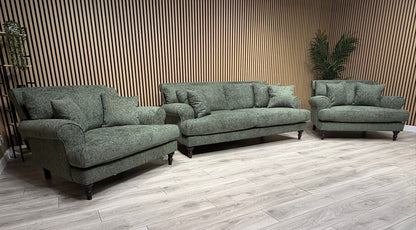 Laura Ashley LYNDEN Style Fabric 3 Seater Sofa + 2 x Armchairs Set - RRP £3695