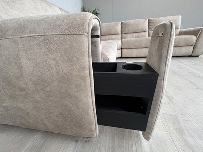 Furniture Village FLEX Fabric Large LHF Corner Sofa Bed, Storage Arms, RRP £2945