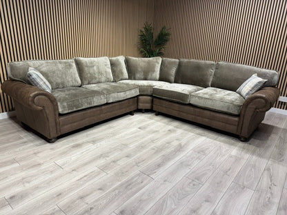 Oakfurnitureland DARWIN 2 Corner 2 Large Fabric Corner Sofa - RRP £2899