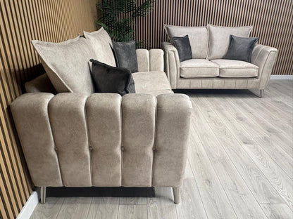 DFS - Cherished Style 3 + 2 Seater Sofa Set, Formal Back, Oatmeal - RRP £2,598