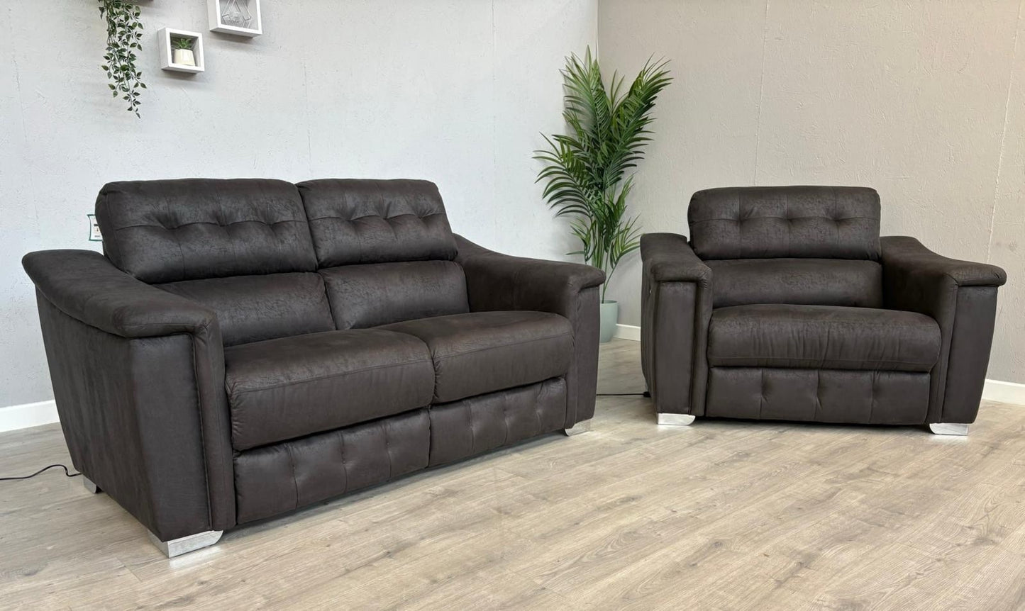 DFS - La-Z-Boy NEW HOLLYWOOD Fabric 2 Seater Sofa + Cuddler Armchair, Power