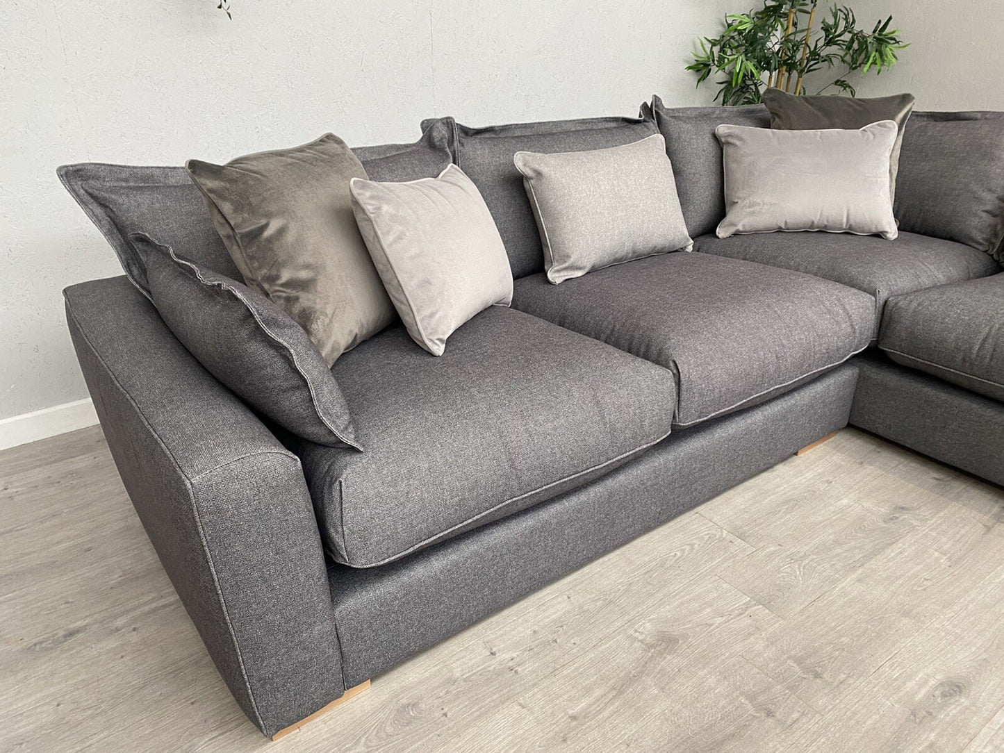 Sofology - GAIA Fabric RHF Open End Corner Sofa, Grey Slate Mix - RRP £3,499
