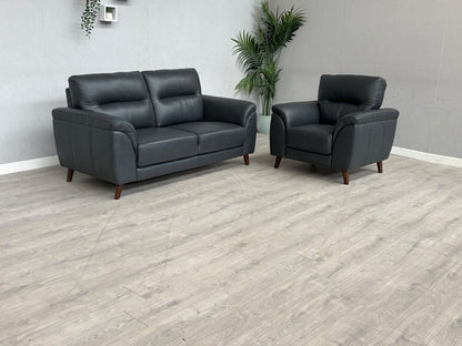 DFS Coben Leather 2 Seater Sofa + Armchair Set - RRP £1428 (Read Description)