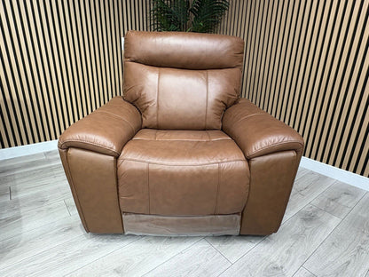 DANETTI Leather 3 Seater Sofa + Armchair Power Recliner Set - RRP: £3298