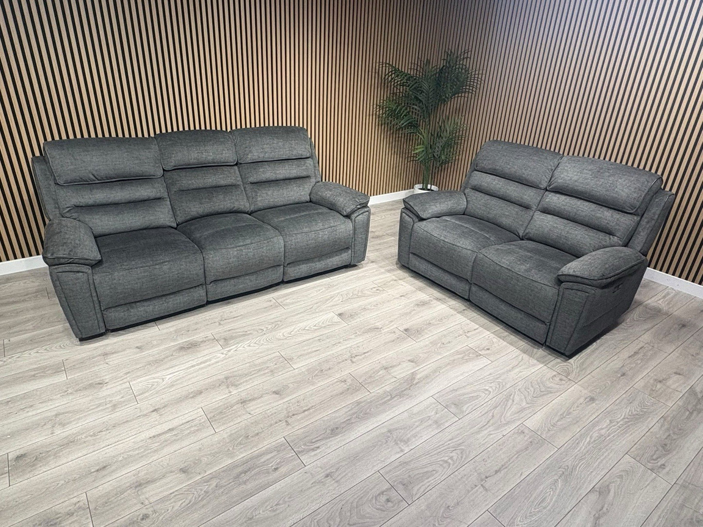 DFS New Lawson Power Recliner 3+2 Seater Sofa Set + Fold Down Table - RRP £2498