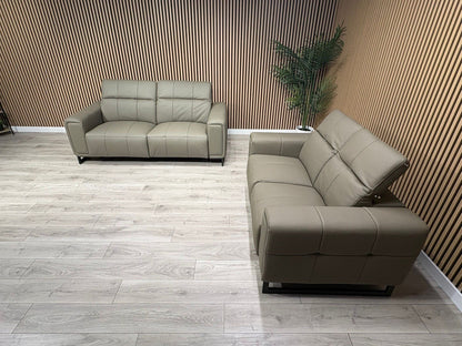 MARELLA 3 Seater + 2 Seater Power Recliner Leather Sofa Set RRP £4399