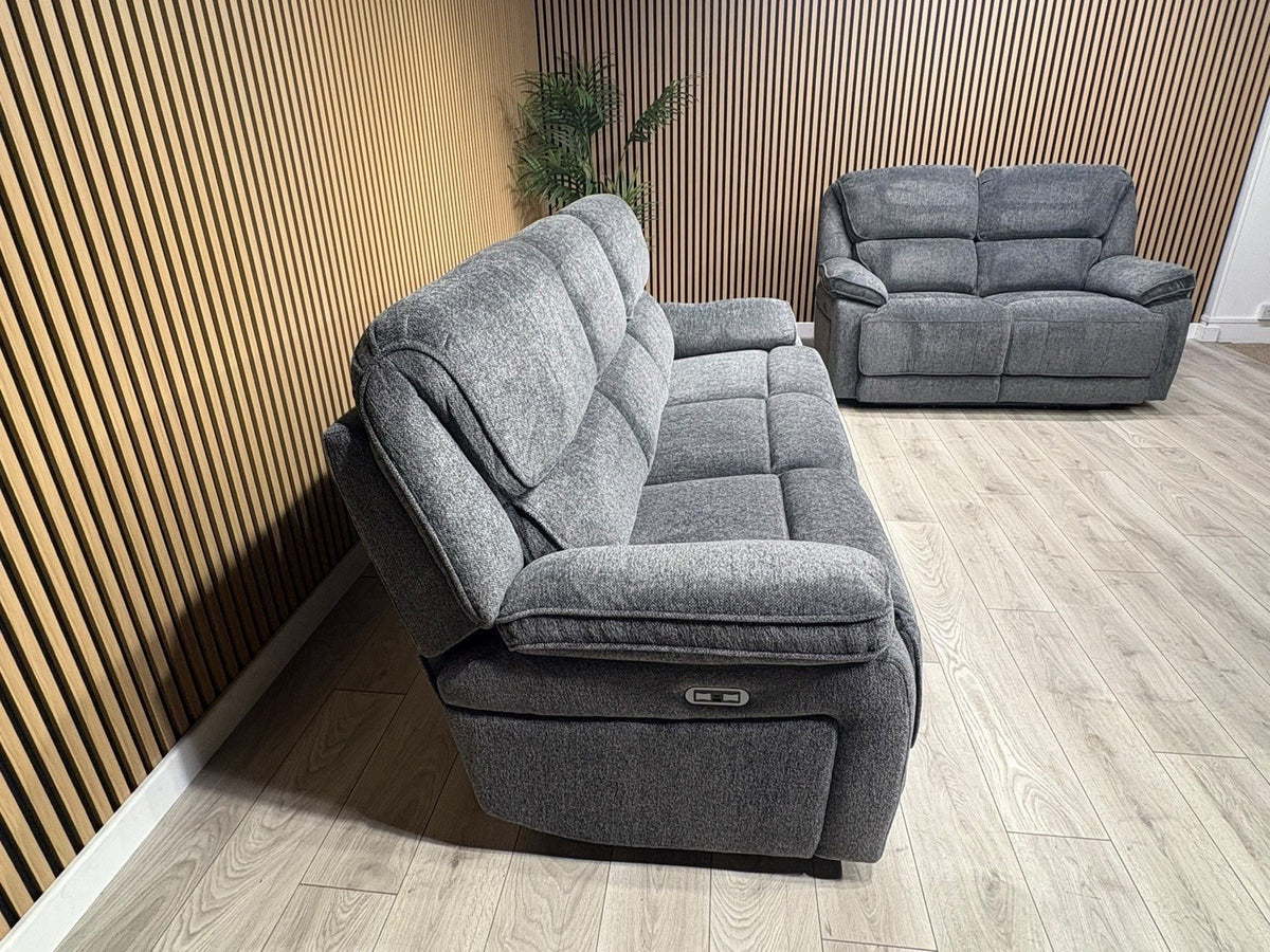 ORLANDO Fabric 3 Seater + 2 Seater Power Recliner Sofa Set - RRP £3398