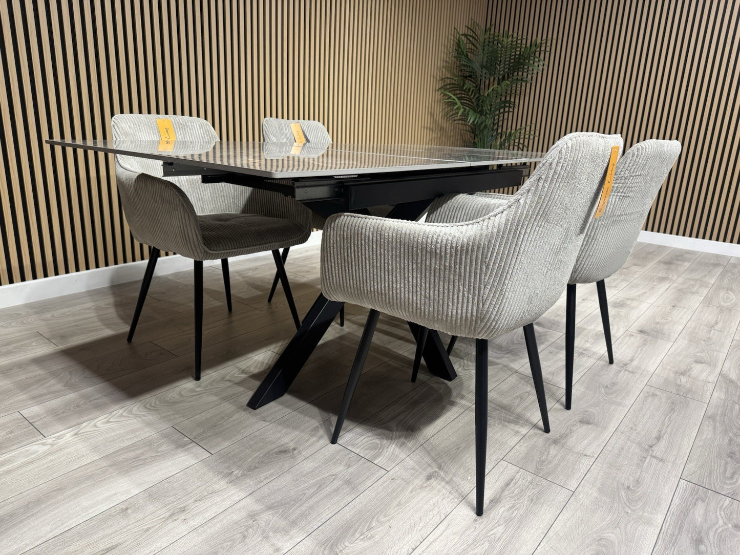 NEXT Sample - CRETE Marble Effect Extending Dining Table + 4 x Chairs. RRP £1899
