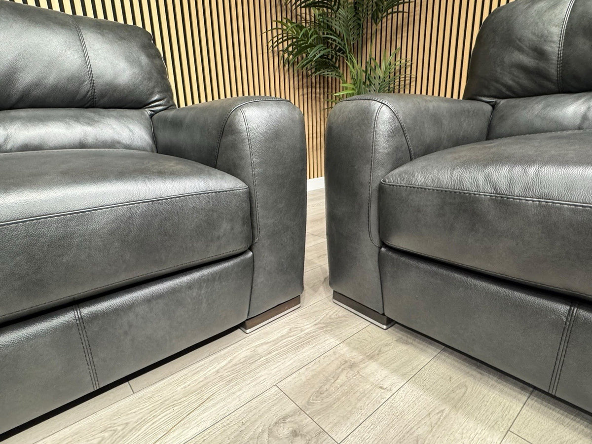 ScS Sisi Italia LUCCA Leather 2 x 3 Seater Sofa Set - RRP £4498