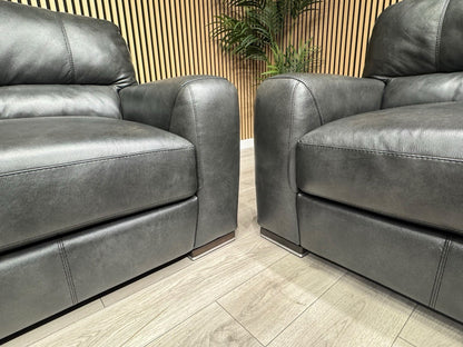 ScS Sisi Italia LUCCA Leather 2 x 3 Seater Sofa Set - RRP £4498
