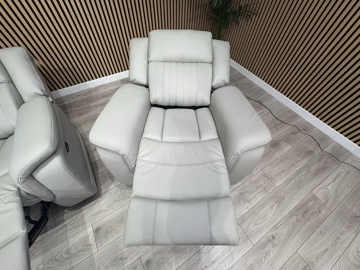 DOMINO Leather 3 Seater Sofa + Armchair Set, Power Recliners - RRP £2,795