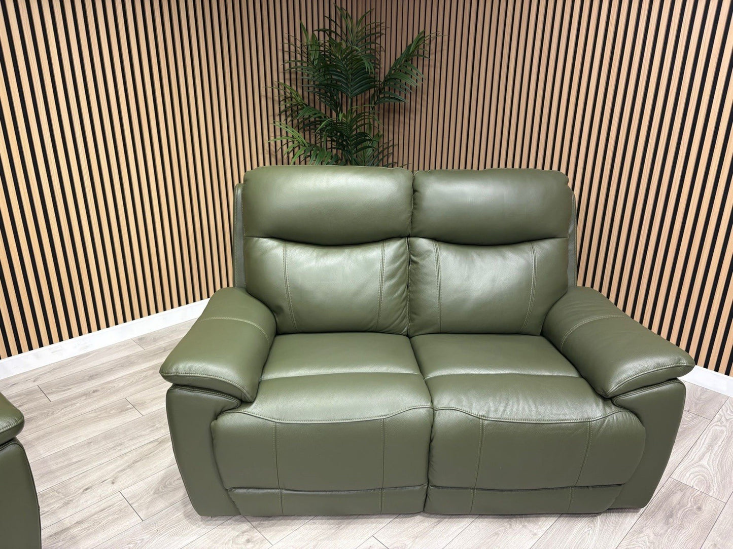 Furniture Village - SLOANE Leather 2 x 2 Seater Sofa Set, Oslo Pine - RRP £2,190