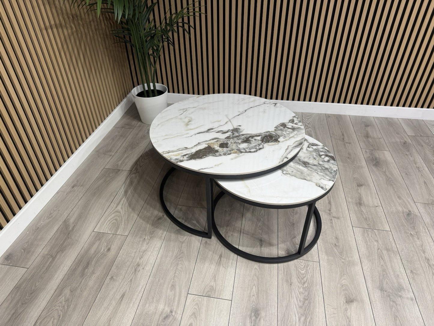 Furniture Village - Yoyo Nest Of Round Coffee Tables, White  - RRP £569