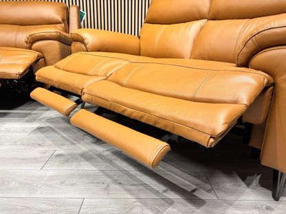 Furniture Village PANACHE Style Leather 3 + 2 Seater Power Recliner Sofa Set