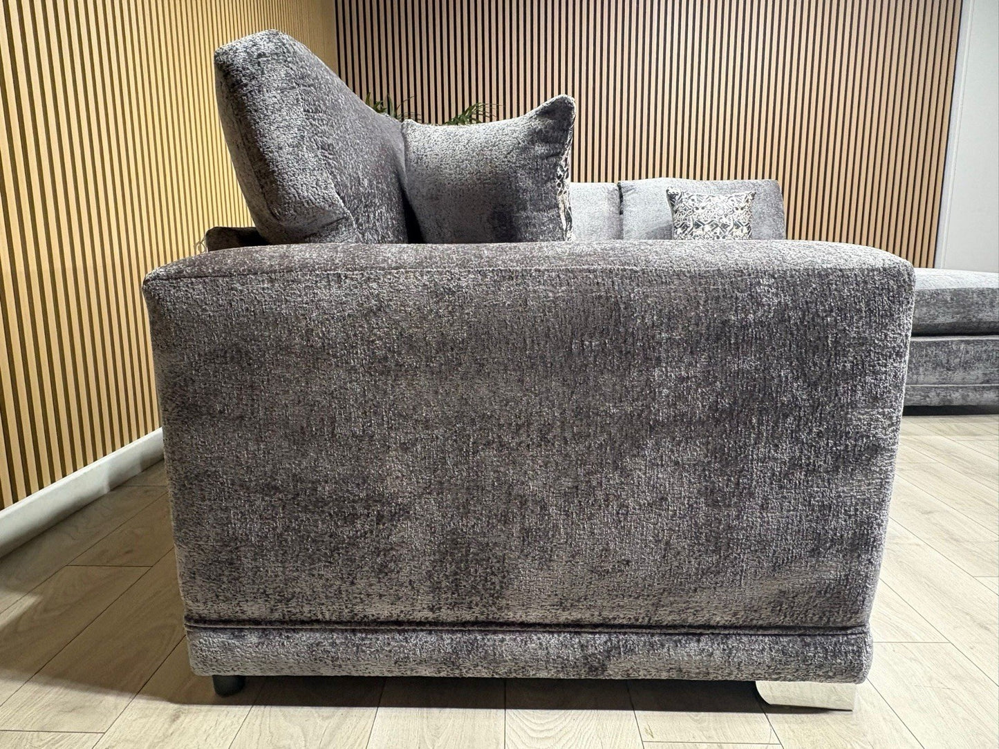 Deluxe Fabric Open End Chaise Corner Sofa + Footstool - RRP £2799