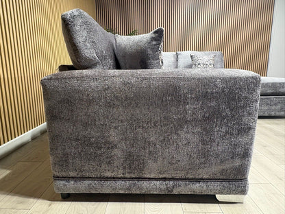 Deluxe Fabric Open End Chaise Corner Sofa + Footstool - RRP £2799