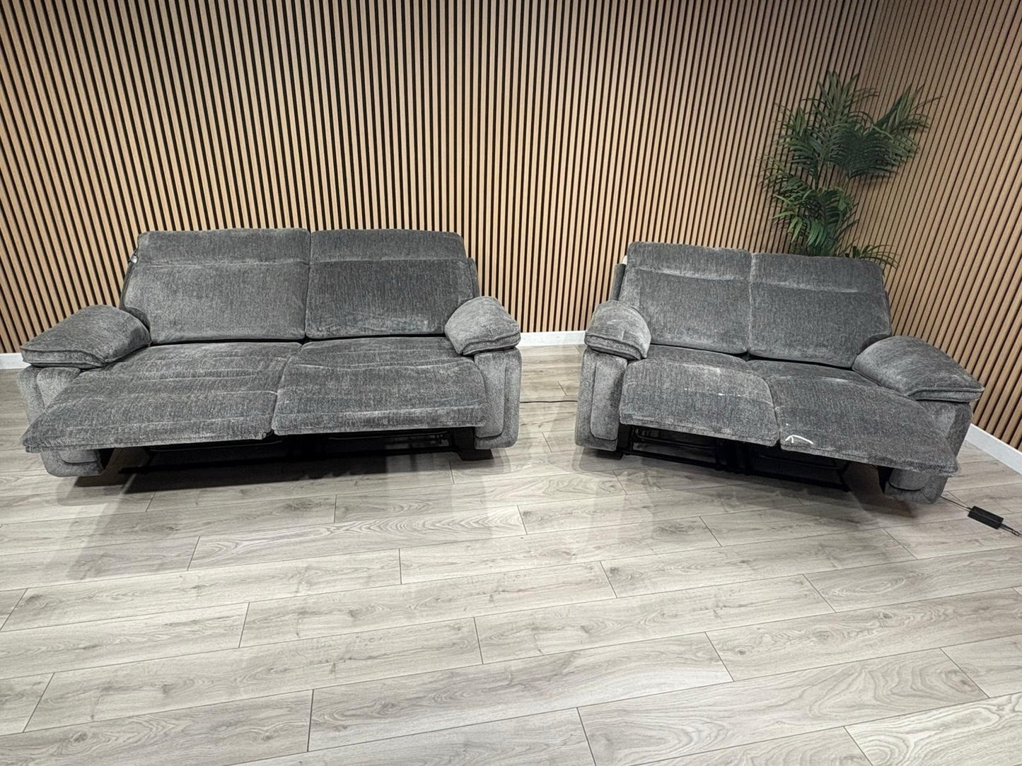 DFS Sample - Cadenza Style Fabric 3 + 2 Seater Power Sofa Set - RRP £2898