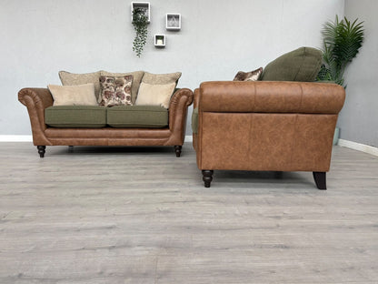 CHATSWORTH Farmhouse Style Fabric 2 Seater Sofa + Love Chair Set RRP £3390