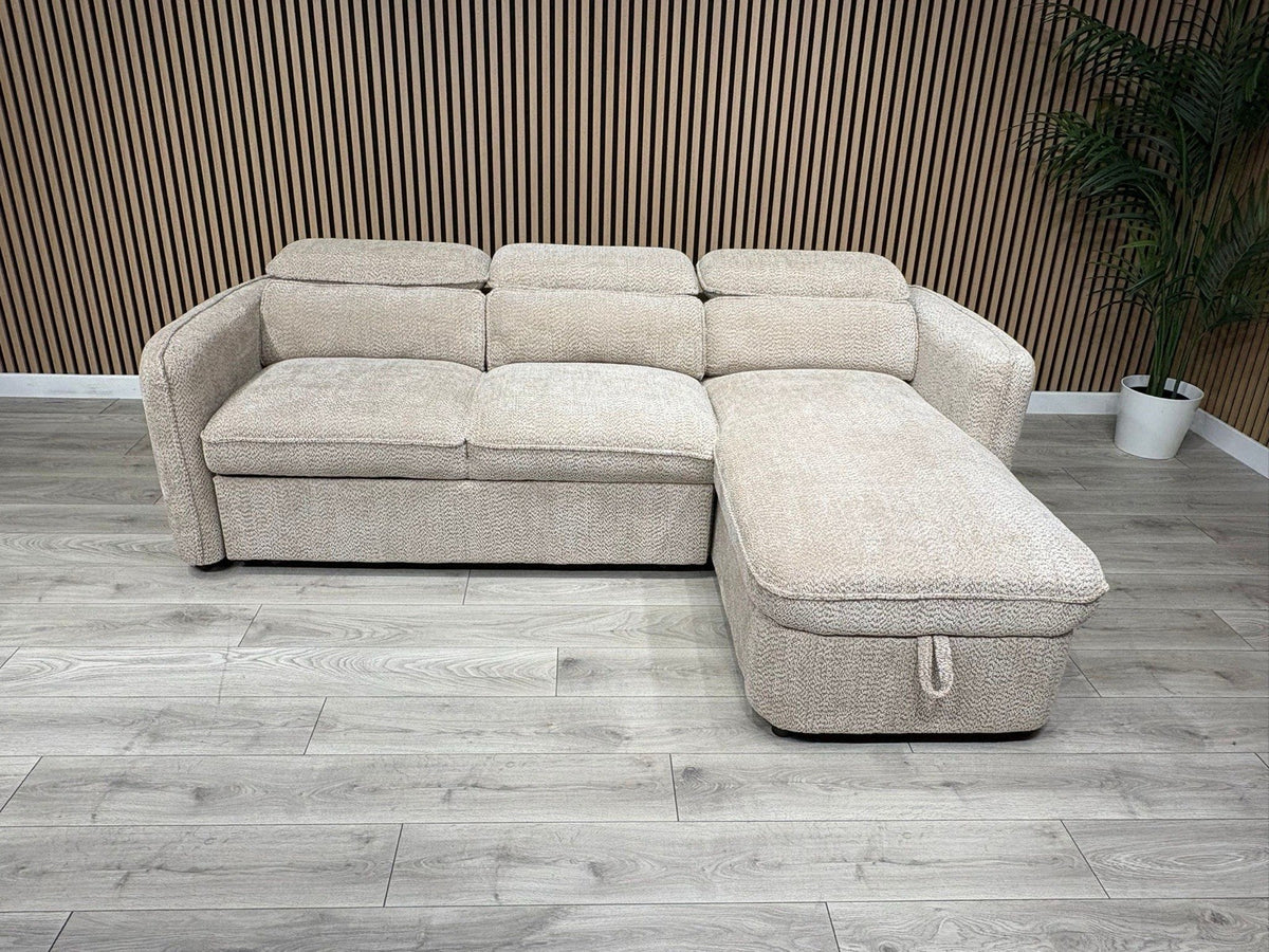 WINDSOR Premium Fabric LHF or RHF Chaise Sofa Bed with Storage - RRP £1399