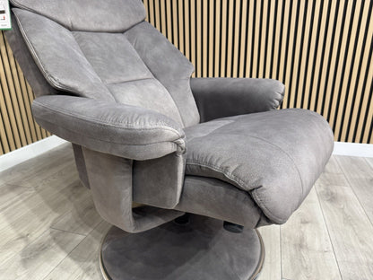 Relaxed Swivel Recliner Chair + Footstool RRP £899