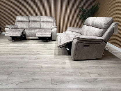 Furniture Village Fabric Power Recliner 3 Seater + 2 Seater Sofa Set - RRP £2590