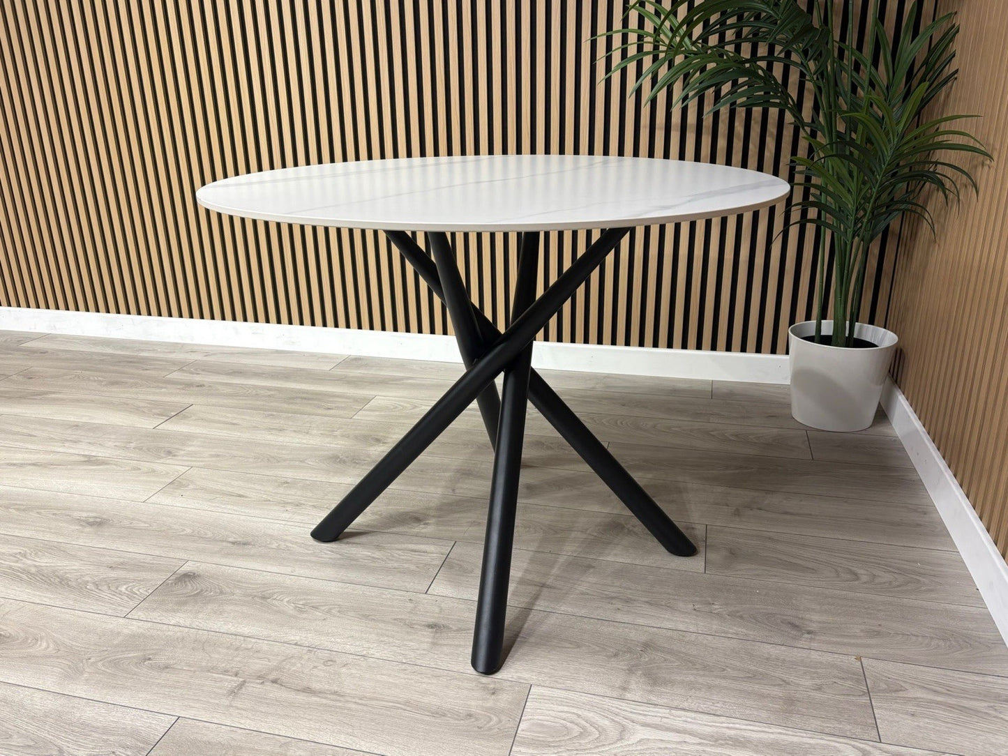 NEXT Sample - Vista Marble Effect Circular Dining Table - RRP £899