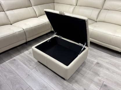 Furniture Village MOET Leather 2 Corner 2 Power Recliner Sofa + Stool RRP £5,390