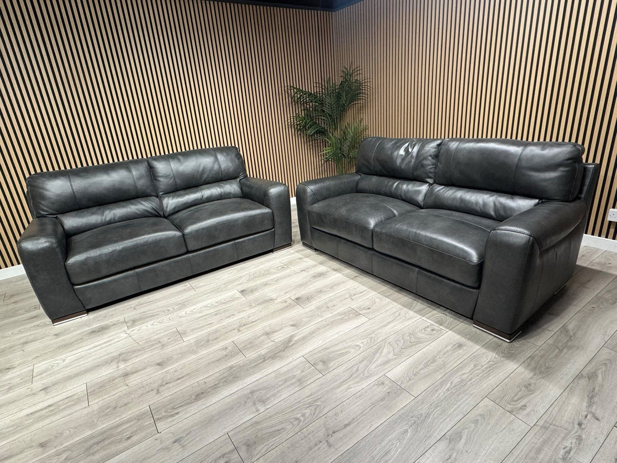 ScS Sisi Italia LUCCA Leather 2 x 3 Seater Sofa Set - RRP £4498