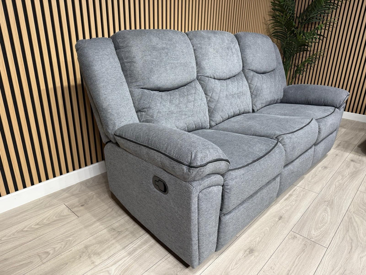 Very Myra 3 Seater Fabric Manual Recliner Sofa Grey