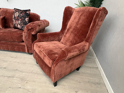 Victoria Fabric 4 Seater Sofa + Wingback Chair Set - RRP £3598