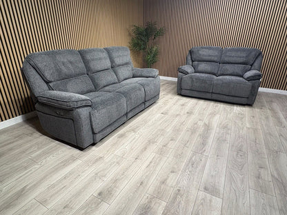 ORLANDO Fabric 3 Seater + 2 Seater Power Recliner Sofa Set - RRP £3398