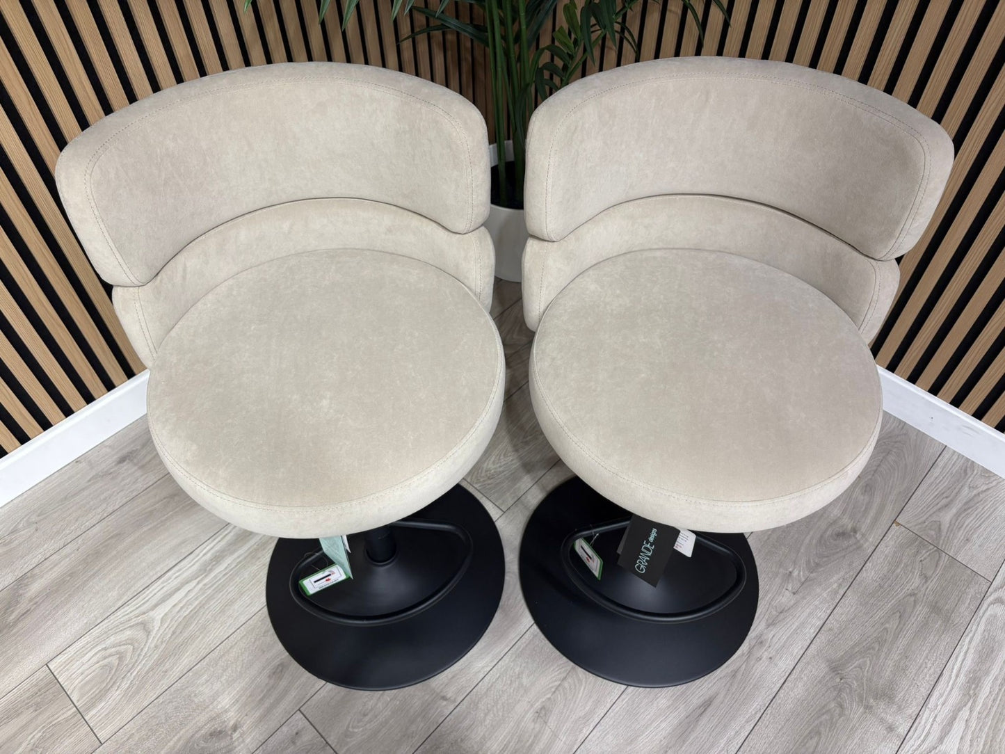 NEXT Sample - Brushed Velvet Cream Bar Stool