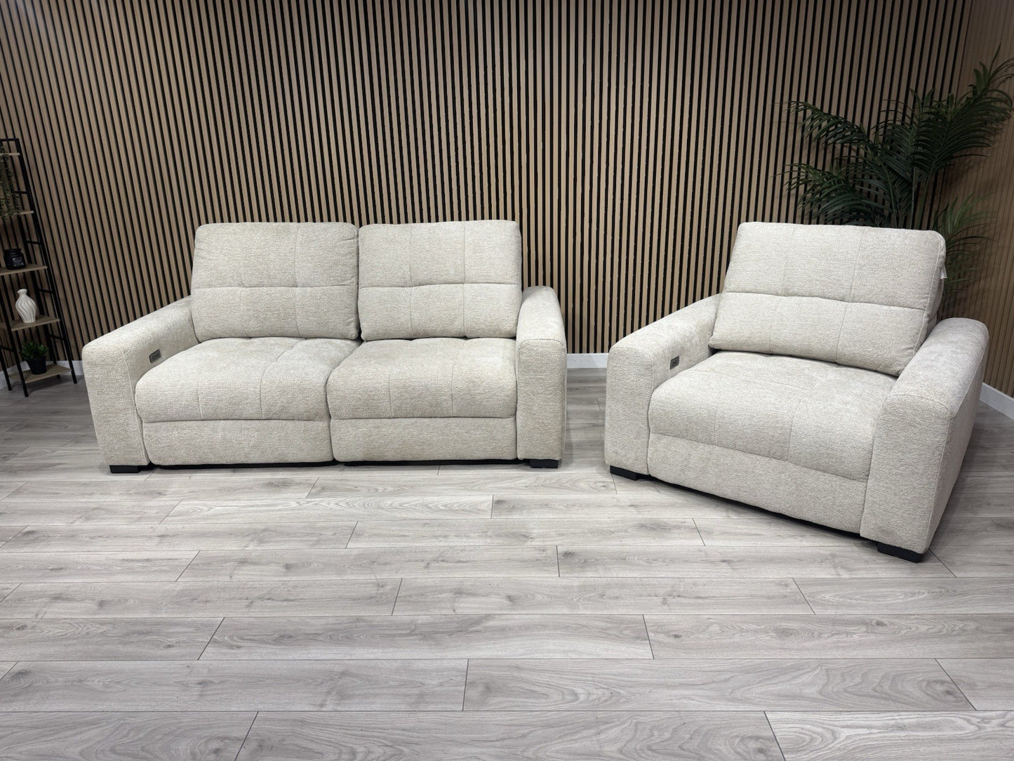 DFS Una 3 Seater Sofa + Love Chair Power Slider Set RRP £2398