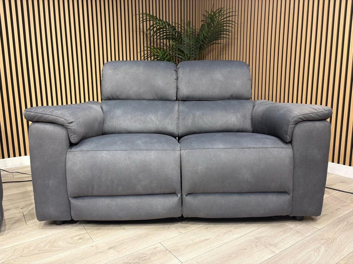 F.V GENIUS Fabric 3 Seater Media Sofa + 2 Seater Power Recliner Set RRP £4940