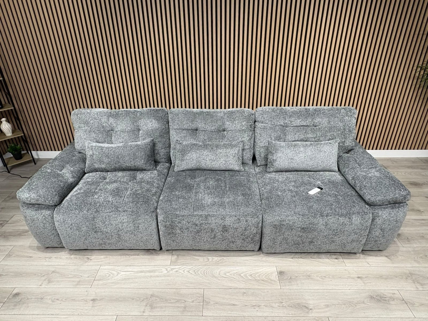 Dallas Electric Power Chaise Grey 3 Seater Sofa Bed - RRP £2500