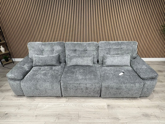 Dallas Electric Power Chaise Grey 3 Seater Sofa Bed - RRP £2500