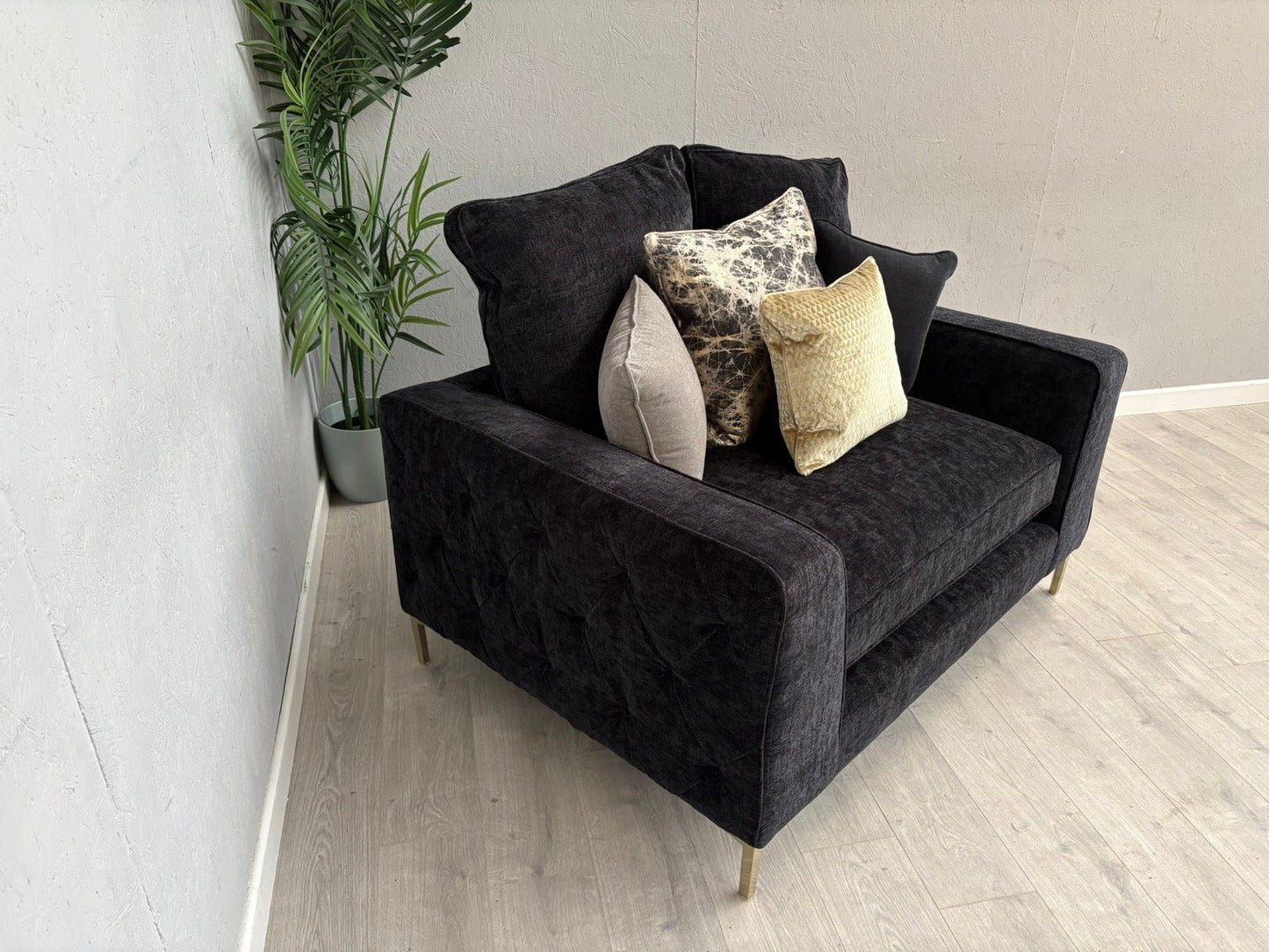 Sofology ROCOCO Fabric Love Seat Armchair / Chair, Verbier Jet - RRP £1599