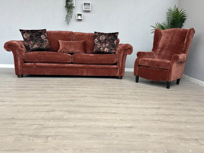 Victoria Fabric 4 Seater Sofa + Wingback Chair Set - RRP £3598