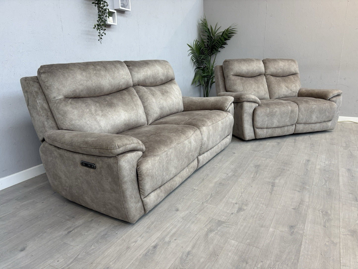 Furniture Village SLOANE Fabric 3 + 2 Seater Power Recliner Sofa Set - RRP £1890