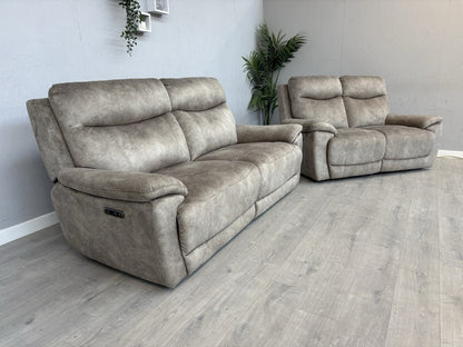 Furniture Village SLOANE Fabric 3 + 2 Seater Power Recliner Sofa Set - RRP £1890