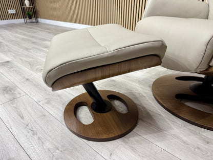 Furniture Village Tallinn Leather Swivel Chair and Footstool - RRP £1395