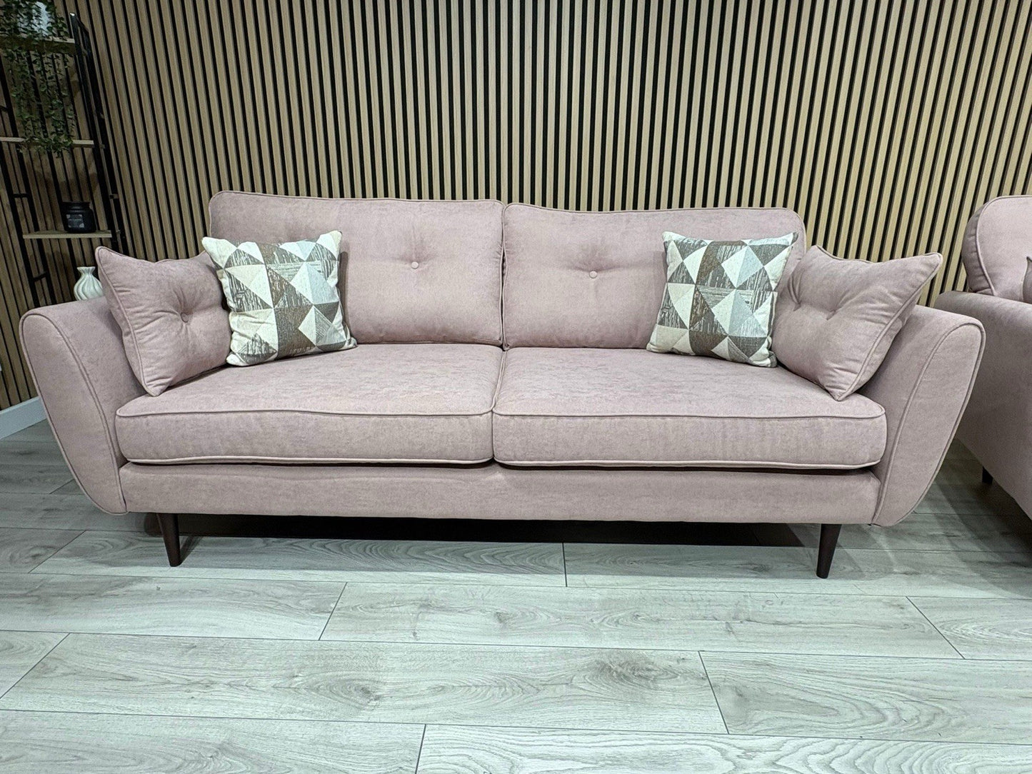 DFS - Zinc 3 & 2 Fabric Seater Sofa Set RRP £1799 Pink
